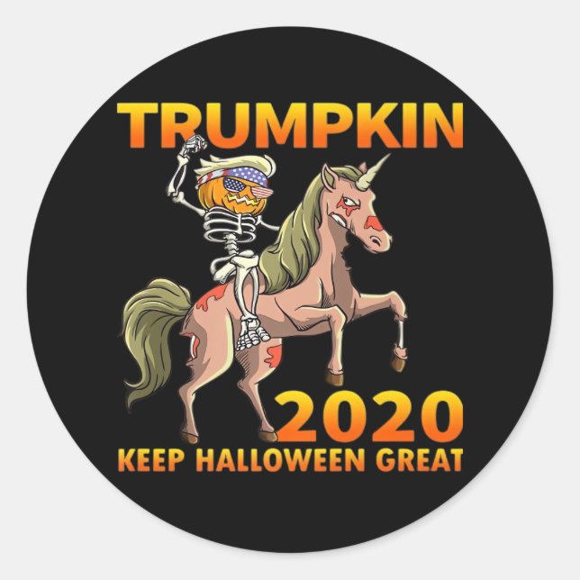 Trumpkin Keep Halloween Great Pumpkin   Classic Round Sticker (Front)