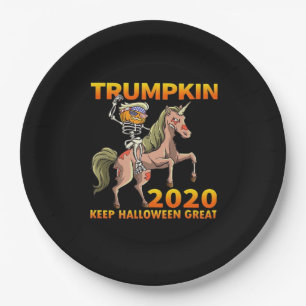 Trumpkin Keep Halloween Great Pumpkin   Paper Plate