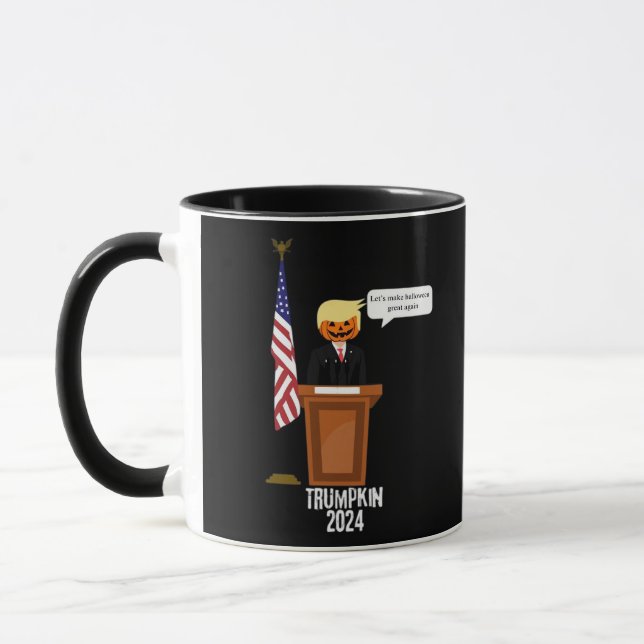Trumpkin Let's Make Halloween Great Again Classic Mug (Left)