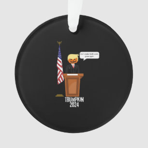 Trumpkin Let's Make Halloween Great Again Classic Ornament