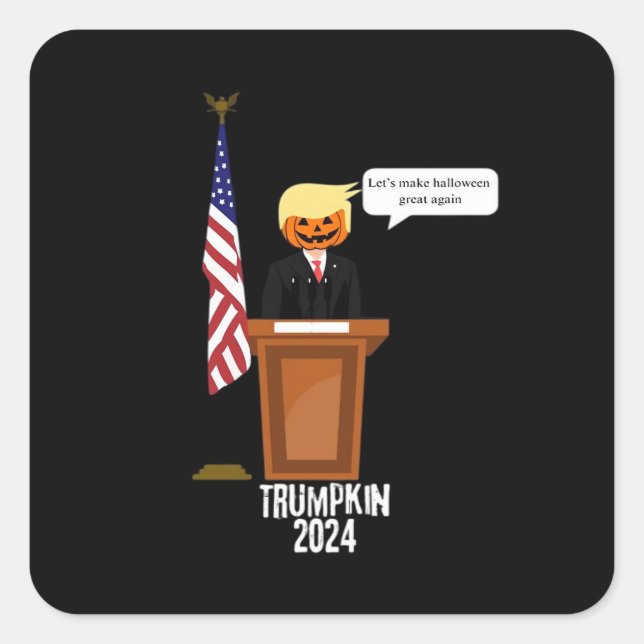 Trumpkin Let's Make Halloween Great Again Classic Square Sticker (Front)
