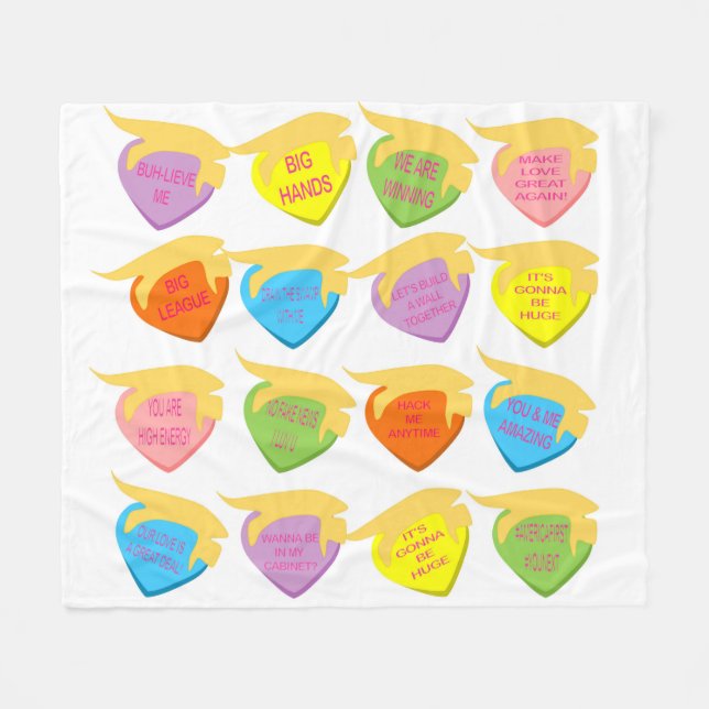 Trumpkin Lovin' Hearts Fleece Blanket (Front (Horizontal))