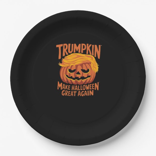 Trumpkin Make America Halloween Great Again Classi Paper Plate (Front)