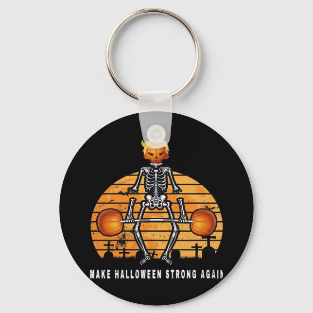 Trumpkin Make Halloween  Again Gym Fitness Funny Key Ring (Front)