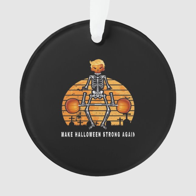 Trumpkin Make Halloween  Again Gym Fitness Funny Ornament (Front)