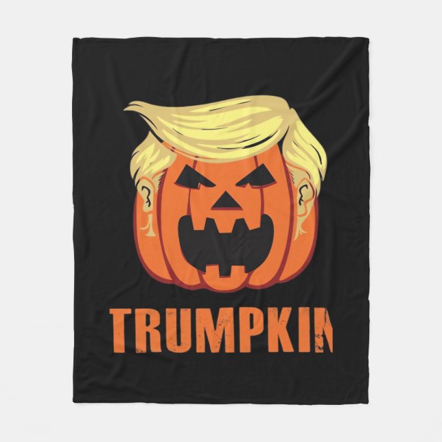 Trumpkin Make Halloween Fleece Blanket (Front)