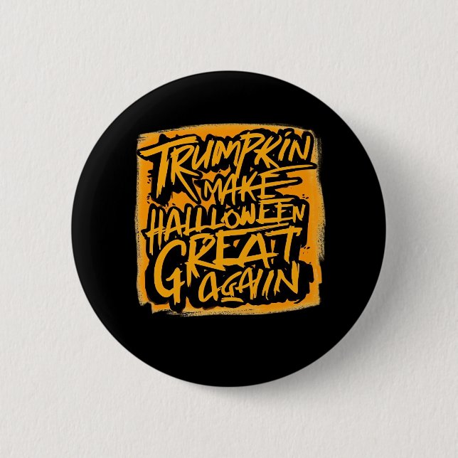 Trumpkin Make Halloween Great Again – Autumn Sloth 6 Cm Round Badge (Front)