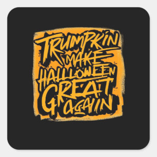 Trumpkin Make Halloween Great Again – Autumn Sloth Square Sticker
