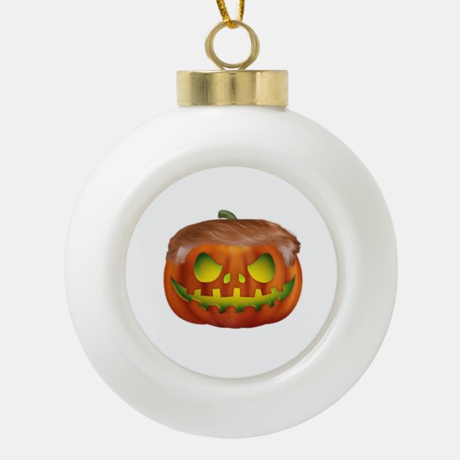 Trumpkin – Make Halloween Great Again Ceramic Ball Christmas Ornament (Front)