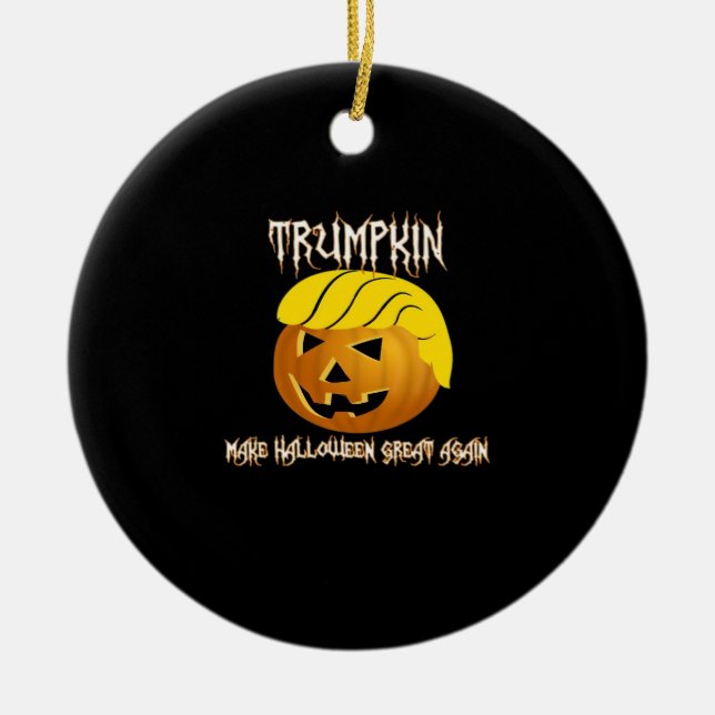 Trumpkin Make Halloween Great Again  Ceramic Tree Decoration (Front)