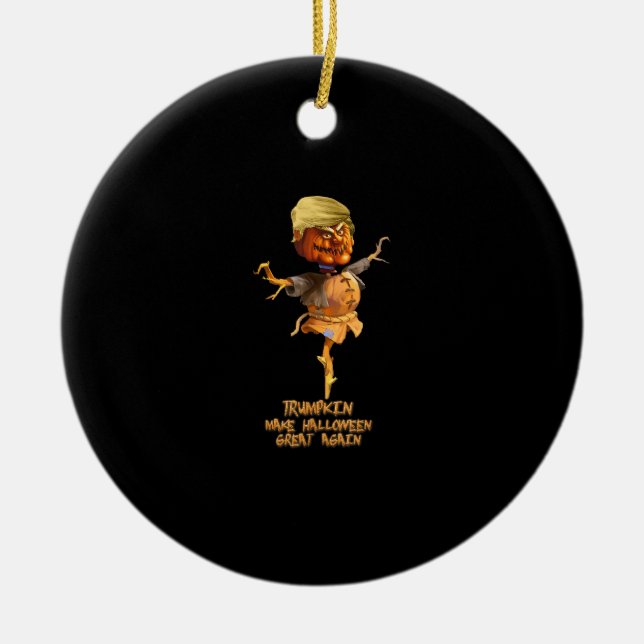 Trumpkin Make Halloween Great Again Ceramic Tree Decoration (Front)