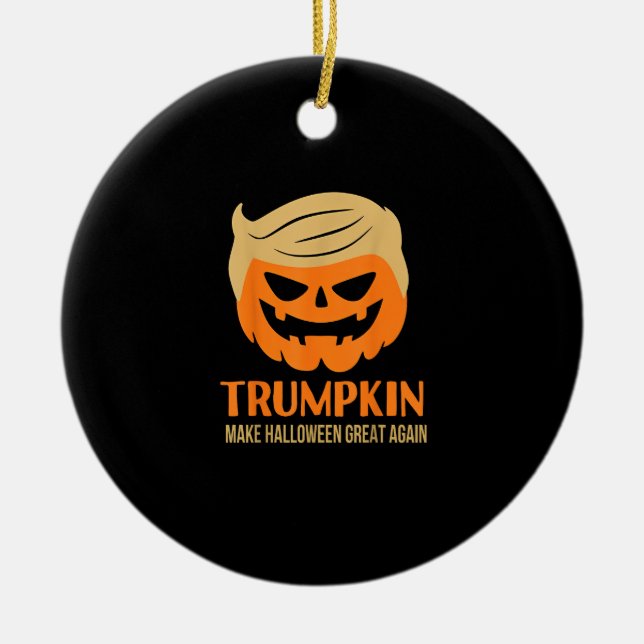 Trumpkin Make Halloween Great Again Ceramic Tree Decoration (Front)