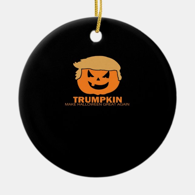 Trumpkin - Make Halloween Great Again Classic Ceramic Tree Decoration (Front)