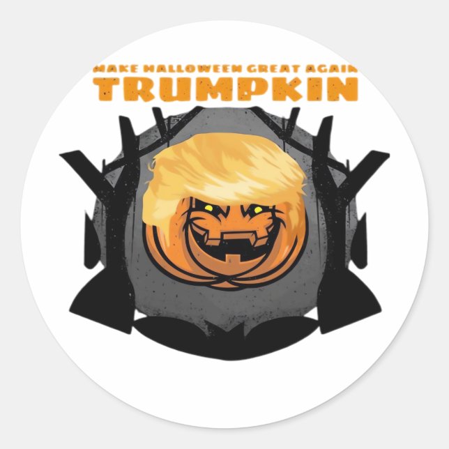 Trumpkin, Make Halloween Great Again Classic Classic Round Sticker (Front)
