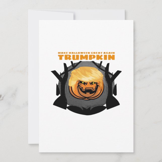 Trumpkin, Make Halloween Great Again Classic Holiday Card (Front)