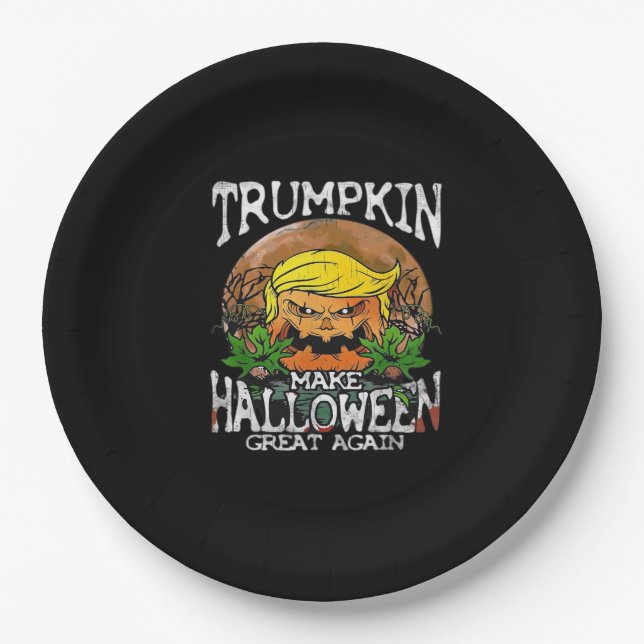 Trumpkin Make Halloween Great Again Classic Paper Plate (Front)