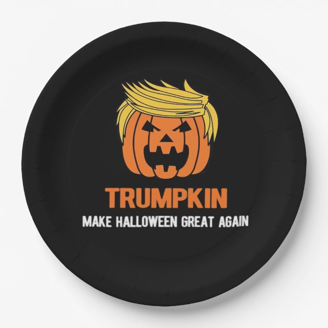 Trumpkin Make Halloween Great Again Classic Paper Plate (Front)