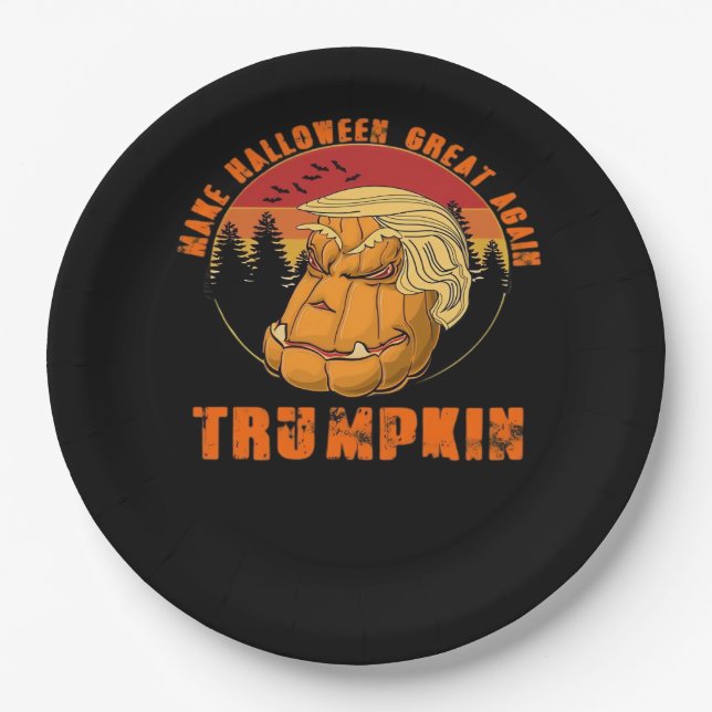 Trumpkin Make Halloween Great Again Classic – Paro Paper Plate (Front)