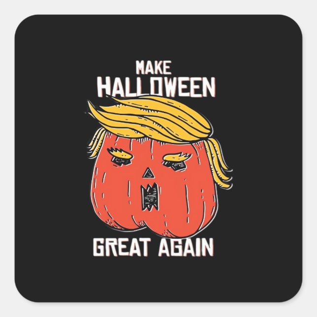 Trumpkin Make Halloween Great Again Classic – Retr Square Sticker (Front)