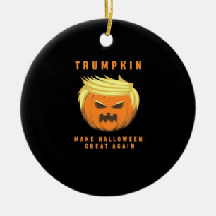 Trumpkin Make Halloween Great Again Fitted Ceramic Tree Decoration