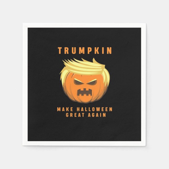 Trumpkin Make Halloween Great Again Fitted Napkin (Front)