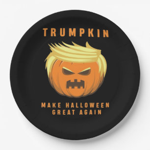 Trumpkin Make Halloween Great Again Fitted Paper Plate