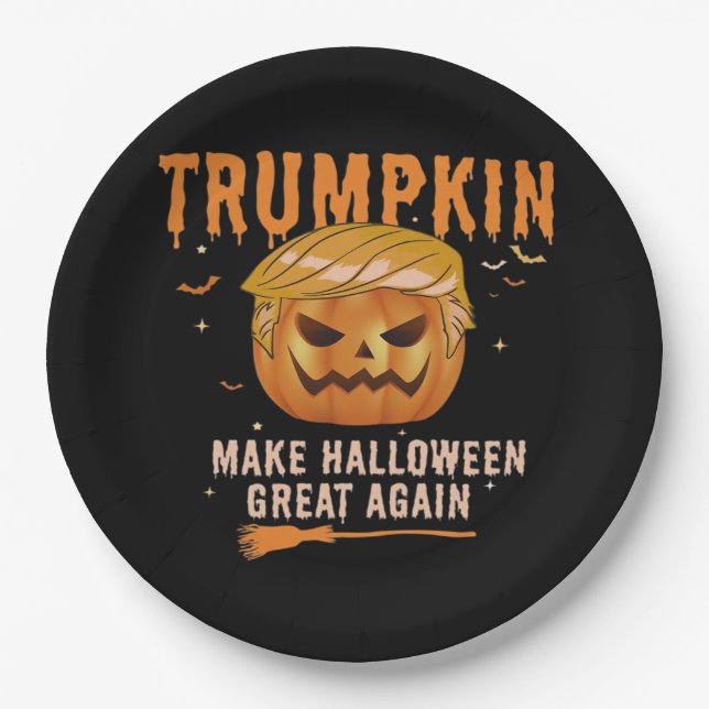 Trumpkin Make Halloween Great Again For Political, Paper Plate (Front)