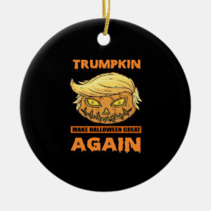Trumpkin Make Halloween Great Again Funny Classic Ceramic Tree Decoration