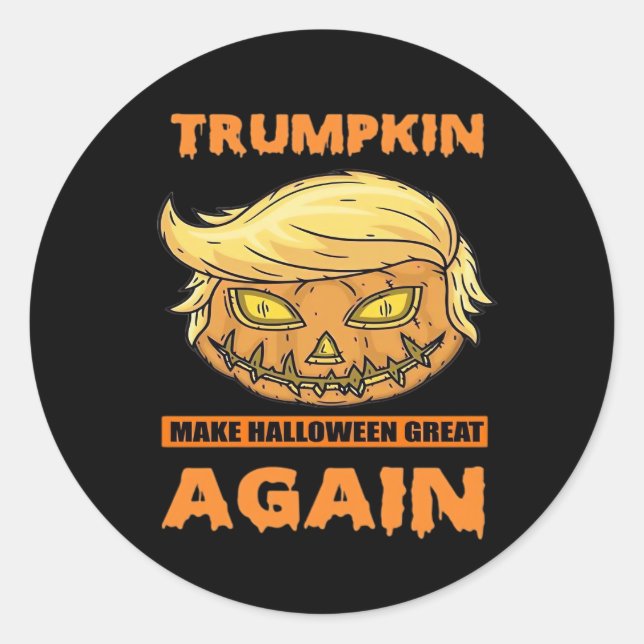 Trumpkin Make Halloween Great Again Funny Classic Classic Round Sticker (Front)