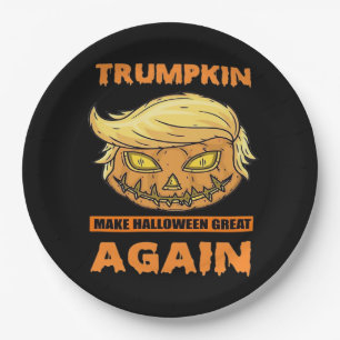 Trumpkin Make Halloween Great Again Funny Classic Paper Plate