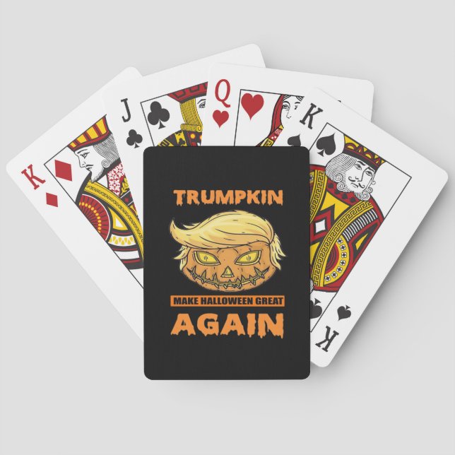 Trumpkin Make Halloween Great Again Funny Classic Playing Cards (Back)