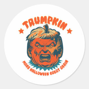 trumpkin make halloween great again funny classic round sticker