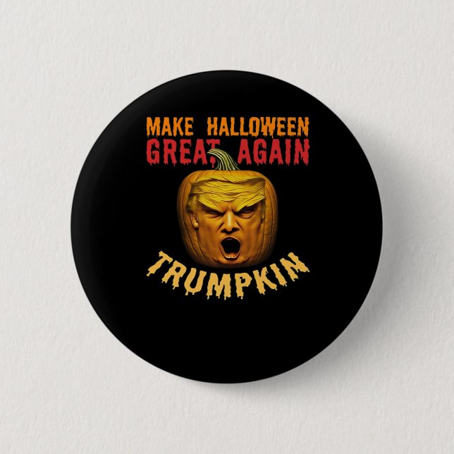 Trumpkin Make Halloween Great Again – Funny Donald 6 Cm Round Badge (Front)