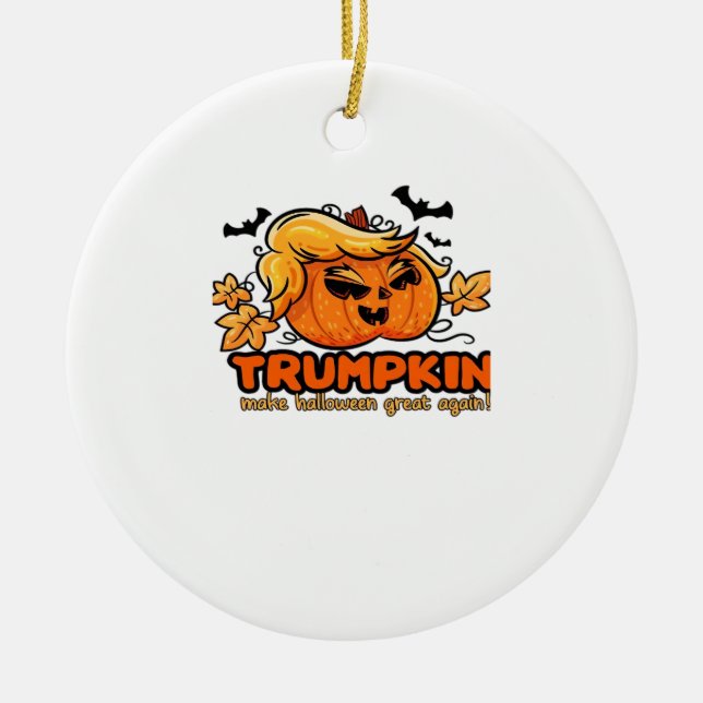 Trumpkin - Make Halloween Great Again! - Funny Hal Ceramic Tree Decoration (Front)