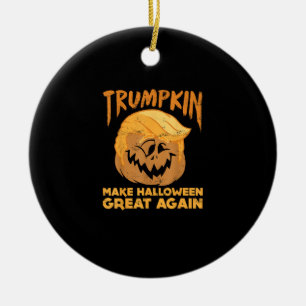 Trumpkin Make Halloween Great Again Funny Politica Ceramic Tree Decoration