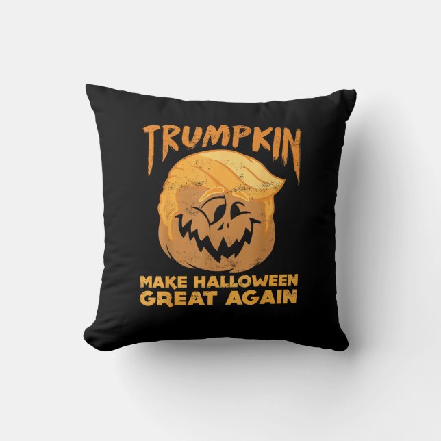 Trumpkin Make Halloween Great Again Funny Politica Cushion (Front)