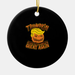 Trumpkin Make Halloween Great Again Funny Politics Ceramic Tree Decoration