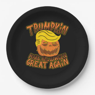Trumpkin Make Halloween Great Again Funny Politics Paper Plate