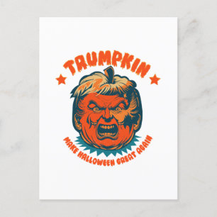 trumpkin make halloween great again funny postcard