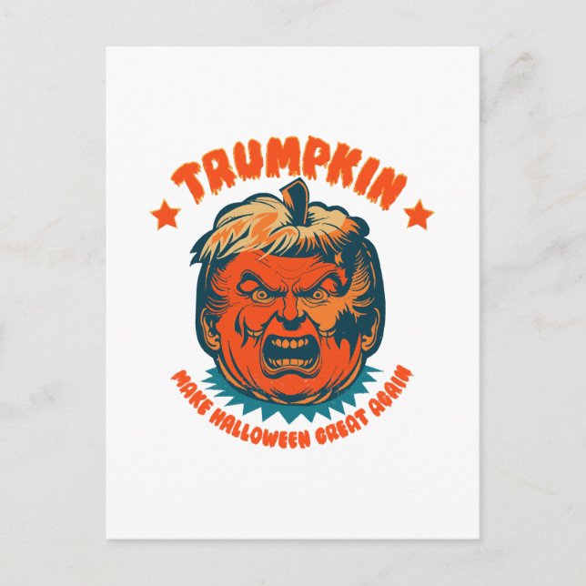 trumpkin make halloween great again funny postcard (Front)