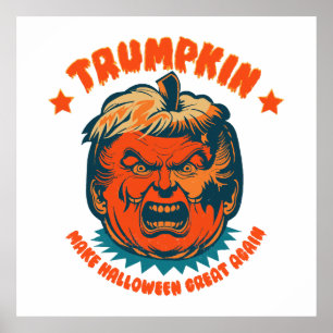 trumpkin make halloween great again funny  poster