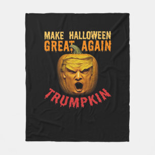 Trumpkin Make Halloween Great Again – Funny Pumpki Fleece Blanket
