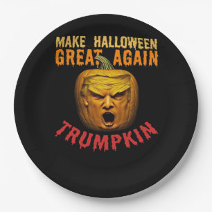 Trumpkin Make Halloween Great Again – Funny Pumpki Paper Plate