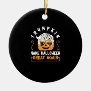 Trumpkin Make Halloween Great Again Funny Pumpkin Ceramic Tree Decoration