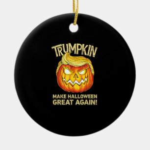 Trumpkin Make Halloween Great Again Funny Pumpkin Ceramic Tree Decoration