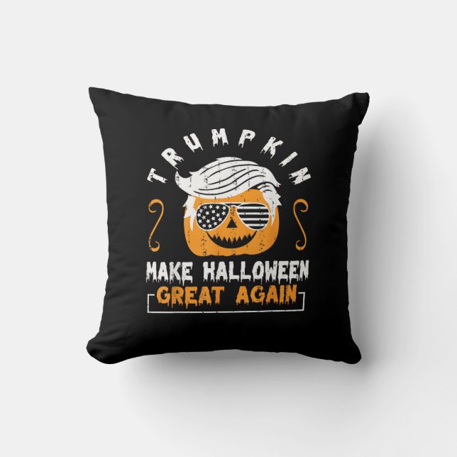 Trumpkin Make Halloween Great Again Funny Pumpkin  Cushion (Front)