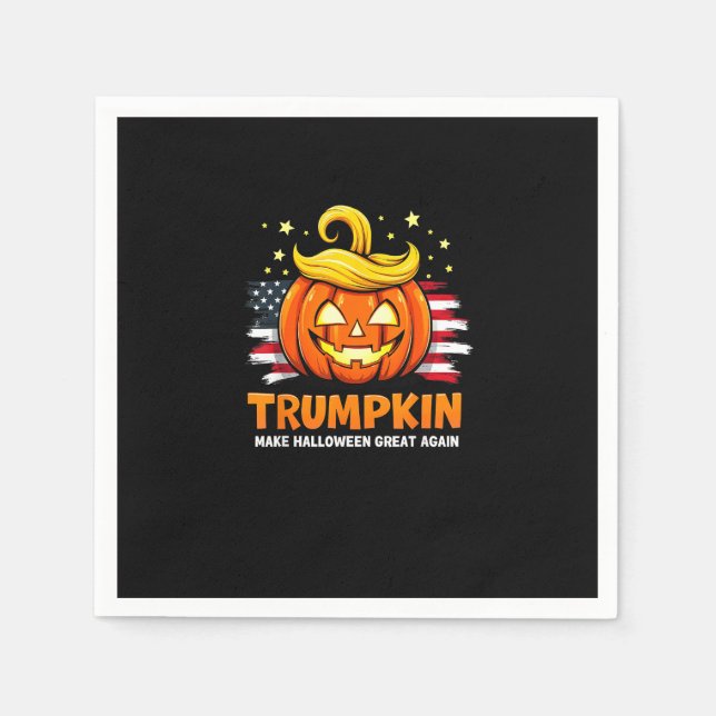 Trumpkin Make Halloween Great Again Funny Pumpkin Napkin (Front)