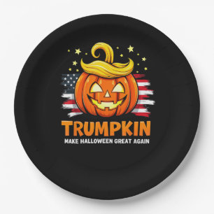 Trumpkin Make Halloween Great Again Funny Pumpkin Paper Plate