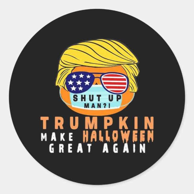 Trumpkin Make Halloween Great Again Funny Quaranti Classic Round Sticker (Front)
