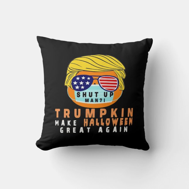 Trumpkin Make Halloween Great Again Funny Quaranti Cushion (Front)